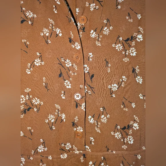 Reformation Leigh Floral Brown Dress Size small $218 - Picture 4 of 8